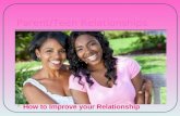 Parent/Teen Relationships How to Improve your Relationship.