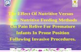 The Effect Of Nutritive Versus Non- Nutritive Feeding Methods On Pain Relive For Premature Infants In Prone Position Following Invasive Procedures.