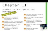 Chapter 11 Production and Operations Management Learning Goals Outline the importance of production and operations management. Explain the roles of computers.
