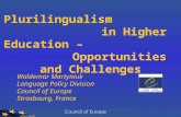 Plurilingualism in Higher Education – Opportunities and Challenges Waldemar Martyniuk Language Policy Division Council of Europe Strasbourg, France.