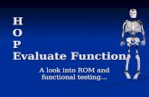 H O P Evaluate Function A look into ROM and functional testing…