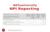 AESuniversity NPI Reporting.  Session Overview  Terms and Definitions  Where It Fits Within MIS  Setup Process  User Process  Questions & Answers.