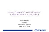 Slide 1 Using OpenACC in IFS Physics’ Cloud Scheme (CLOUDSC) Sami Saarinen ECMWF Basic GPU Training Sept 16-17, 2015.