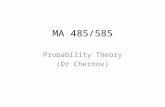 MA 485/585 Probability Theory (Dr Chernov). Five cards Five cards are labeled 1,2,3,4,5. They are shuffled and lined up in an arbitrary order. How many.