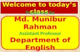 Welcome to today’s class Presented by Md. Munibur Rahman Assistant Professor Department of English Jessore Govt City College, Jessore.
