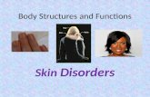 Body Structures and Functions Skin Disorders. ACNE Symptoms- characterized by blackheads, whiteheads, and pimples. Cysts and nodules form in severe cases.