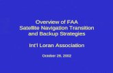 Overview of FAA Satellite Navigation Transition and Backup Strategies Int’l Loran Association October 28, 2002.