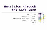 Nutrition through the Life Span Unit One Prenatal and Through the 1st Year (FNL 2, 3, 4) FNL 1.