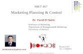 © 2003 McGraw-Hill Companies, Inc., McGraw-Hill/Irwin faridelsahn@yahoo.com Dr Farid El Sahn MKT 467 Marketing Planning & Control Professor of Marketing.