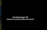 Workpackage 06 Analysis for protein and fat and minerals.