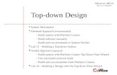 Top-down Design  System Description  Freehand Approach (recommended) – Build system with Platform Creator – Build software manually – Build and run simulation.