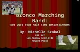 Bronco Marching Band: Not Just Your Half Time Entertainment By: Michelle Szakal EDT 347 Lab-Monday 6:30-8:00 Howard Poole.