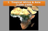 I. Tropical Africa & Asia (1200-1500) Africa: The “Tropical” Continent Tropic of Cancer 20° N Tropic of Capricorn 20° S Equator 0°