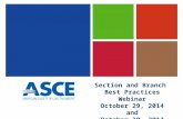 Section and Branch Best Practices Webinar October 29, 2014 and October 30, 2014.