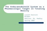 The Endocannabinoid System as a Pharmacologic Target in Treating Obesity Lauren Kerrick Braden Advisor: Dr. Hadley Spring 2007.