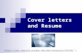 Cover letters and Resume ( )
