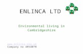 ENLINCA LTD Environmental living in Cambridgeshire  Company no 4854078.