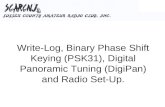 Write-Log, Binary Phase Shift Keying (PSK31), Digital Panoramic Tuning (DigiPan) and Radio Set-Up.