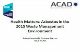 Health Matters: Asbestos in the 2015 Waste Management Environment Robert Southall / Graham Warren TICA-ACAD.