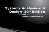Topic 4 Data and Process Modeling.  Describe data and process modeling concepts and tools, including data flow diagrams, a data dictionary, and process.