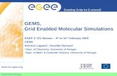 Università di Perugia Enabling Grids for E-sciencE  GEMS, Grid Enabled Molecular Simulations EGEE 1 st EU Review – 9 th to 11 th February.