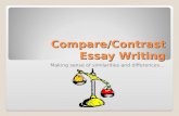 Compare/Contrast Essay Writing Making sense of similarities and differences…