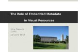 The Role of Embedded Metadata in Visual Resources Mira Basara DSPS January 2015.