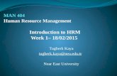 Tugberk Kaya tugberk.kaya@neu.edu.tr Near East University Introduction to HRM Week 1– 18/02/2015.