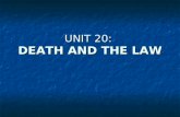 UNIT 20: DEATH AND THE LAW.  regarding (to regard sthg)  attitude  to be charged with  a criminal offence  consecrated  stake  drive, drove, driven.