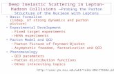Deep Inelastic Scattering in Lepton-Hadron Collisions —Probing the Parton Structure of the Nucleon with Leptons Basic Formalism (indep. of strong dynamics.