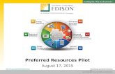 SOUTHERN CALIFORNIA EDISON® SM Preferred Resources Pilot August 17, 2015  .