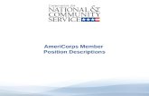 High Quality Performance Measures AmeriCorps Member Position Descriptions.