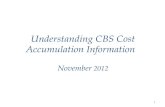 Understanding CBS Cost Accumulation Information November 2012 1.
