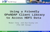 Using a Friendly OPeNDAP Client Library to Access HDF5 Data MuQun Yang and Hyo-Kyung Lee (The HDF Group) 1 25th IIPS Conference01/14/2009.