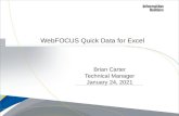 Copyright 2007, Information Builders. Slide 1 WebFOCUS Quick Data for Excel Brian Carter Technical Manager December 13, 2015.