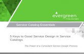 Service Catalog Essentials 5 Keys to Good Service Design in Service Catalogs The Power of a Consistent Service Design Process.