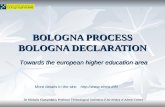 BOLOGNA PROCESS BOLOGNA DECLARATION Towards the european higher education area Dr Michalis Glampedakis Professor Technological Institution (University)