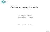 1/26 Science case for AdV 1 st project review November 1 st, 2008 A.Viceré for the AdV Team