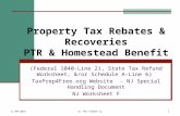 Property Tax Rebates & Recoveries PTR & Homestead Benefit (Federal 1040-Line 21, State Tax Refund Worksheet, &/or Schedule A-Line 6) TaxPrep4Free.org Website.