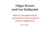 Higgs Boson and my Ballpoint What is a teraelectronvolt and why the crisis forced LHC to find a Higgs boson Daniel Crespin.