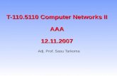 T-110.5110 Computer Networks II AAA 12.11.2007 Adj. Prof. Sasu Tarkoma.