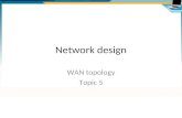 Network design WAN topology Topic 5. Agenda Enterprise topology Functions and components Security Design goals Physical standards Topologies WAN link.