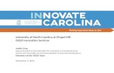 University of North Carolina at Chapel Hill OCED Innovation Seminar Judith Cone Special Assistant to the Chancellor for Innovation & Entrepreneurship Interim.