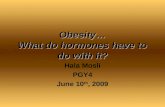 Obesity… What do hormones have to do with it? Hala Mosli PGY4 June 10 th, 2009.