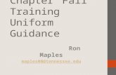 AGA East TN Chapter Fall Training Uniform Guidance Ron Maples maples00@tennessee.edu.
