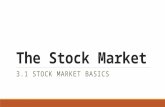 The Stock Market 3.1 STOCK MARKET BASICS. Objectives.