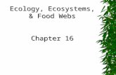 Ecology, Ecosystems, & Food Webs Chapter 16 © Brooks/Cole Publishing Company / ITP.