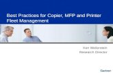 Best Practices for Copier, MFP and Printer Fleet Management Ken Weilerstein Research Director.