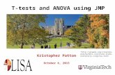 T-tests and ANOVA using JMP Kristopher Patton October 6, 2015 * institute-state-university-virginia-tech