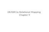 ER/EER to Relational Mapping Chapter 9. STEP 1 ENTITY TYPE E (non weak) -> NEW RELATION T RELATION T: – includes all simple attributes (non composite,